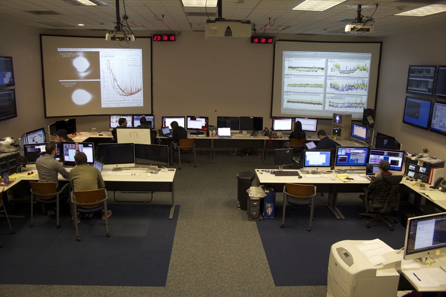LIGO Hanford control room at night