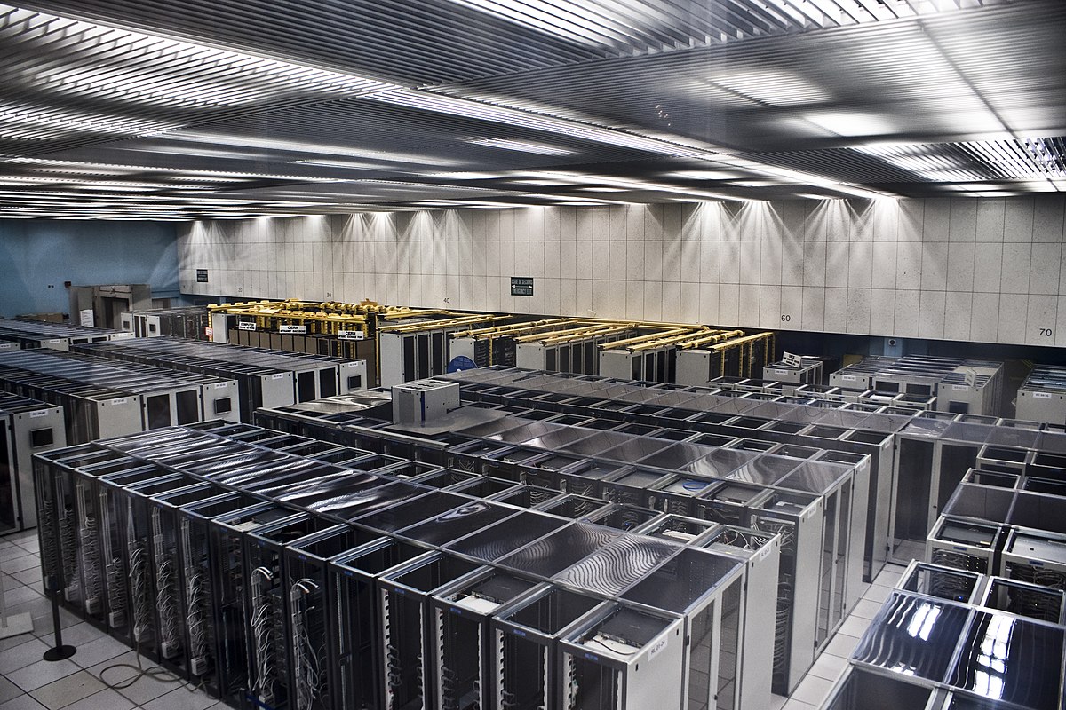 CERN server room with rows of computing racks